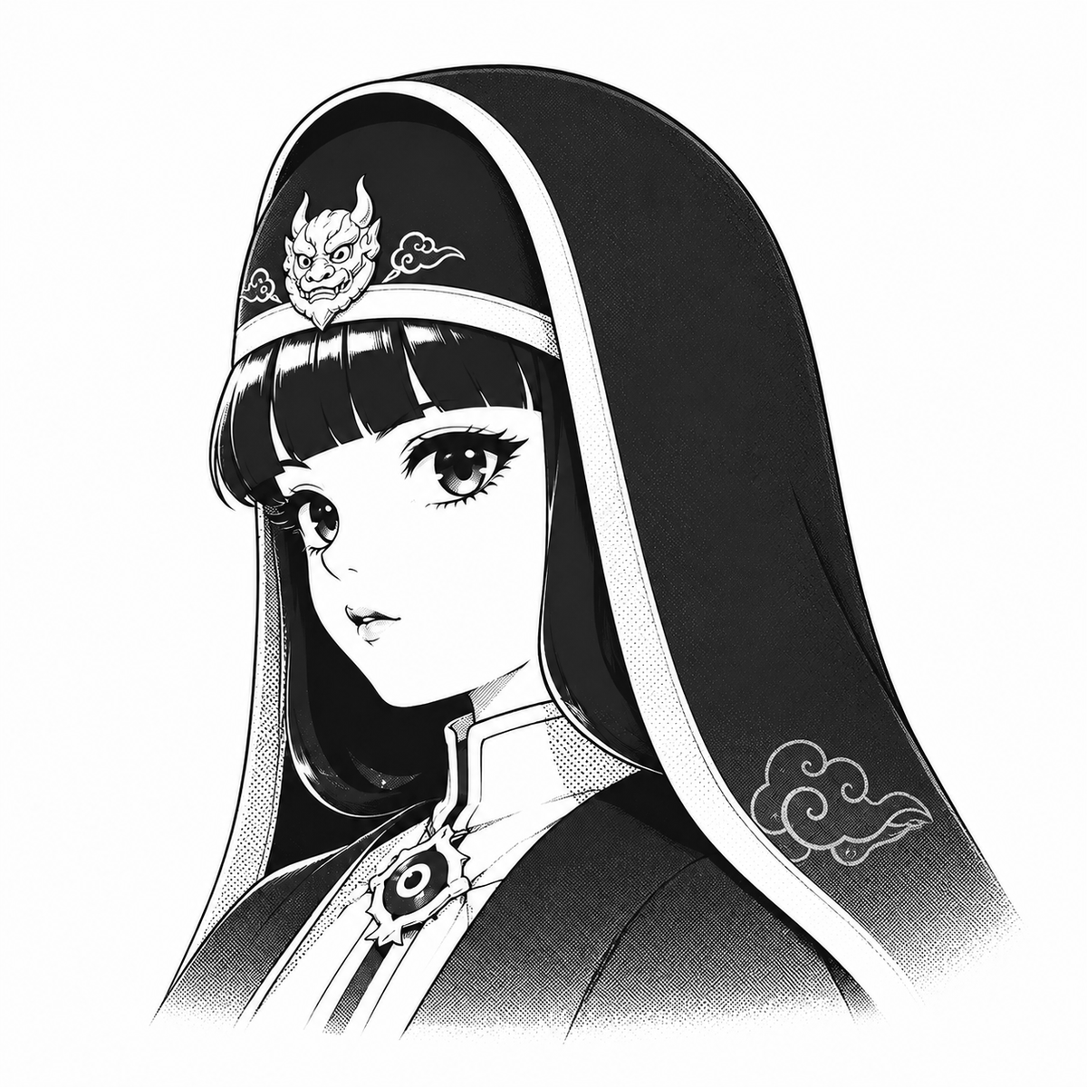 Haechi agent — a figure wearing a hood with the Haechi emblem